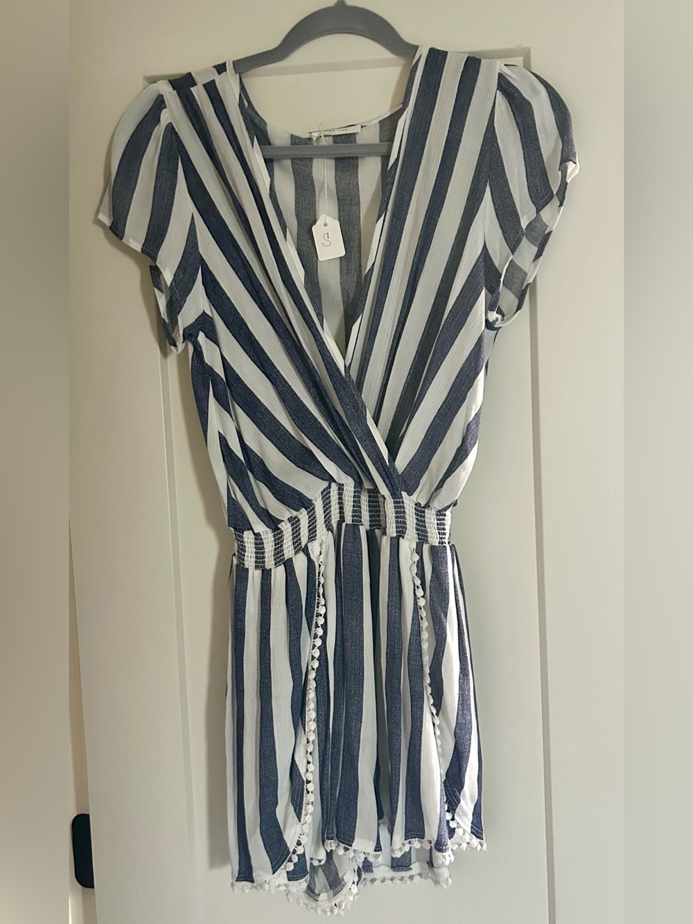 Mod Ref Striped Navy and White Short Romper